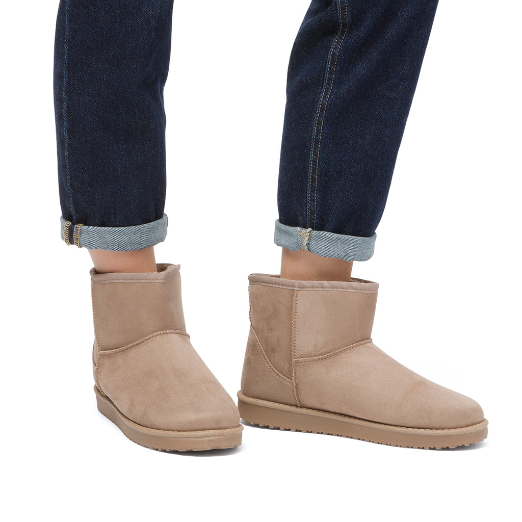 Stivaletti imbottiti effetto scamosciato khaki da Donna Lora Ferres