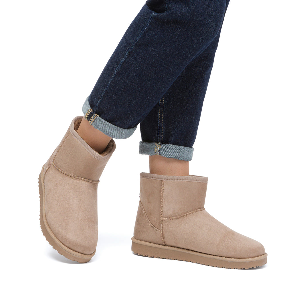 Stivaletti imbottiti effetto scamosciato khaki da Donna Lora Ferres