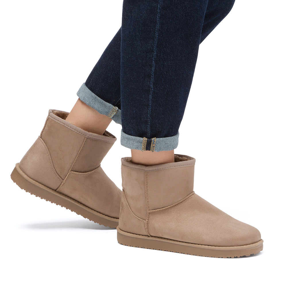 Stivaletti imbottiti effetto scamosciato khaki da Donna Lora Ferres