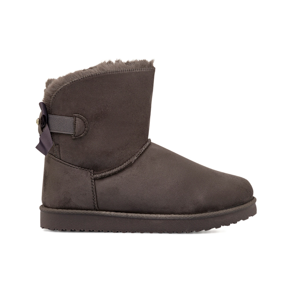 Stivaletti imbottiti da donna grigi con dettaglio fiocco sul retro Lora Ferres