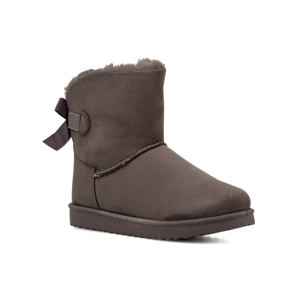 Stivaletti imbottiti da donna grigi con dettaglio fiocco sul retro Lora Ferres