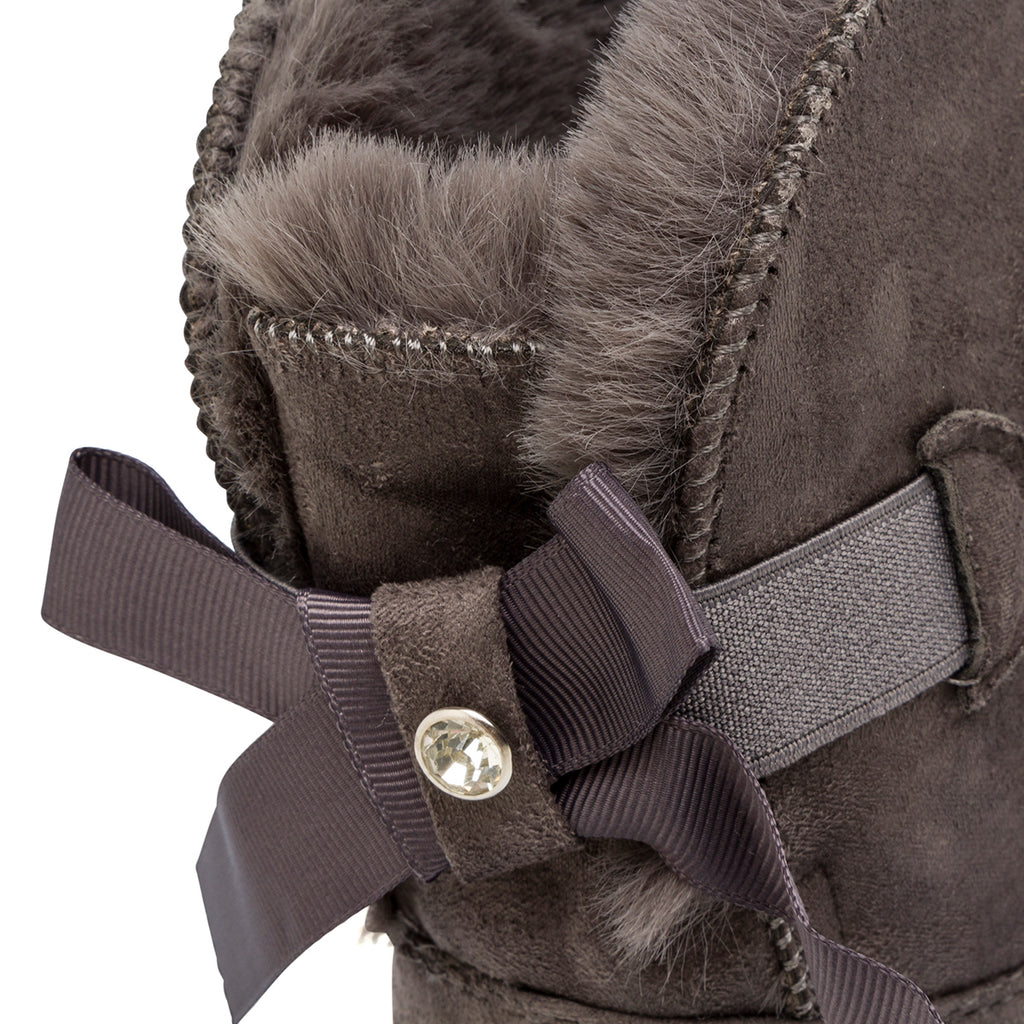 Stivaletti imbottiti da donna grigi con dettaglio fiocco sul retro Lora Ferres