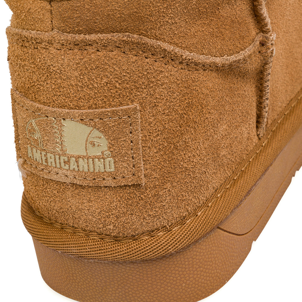 Stivaletti imbottiti da donna ocra in pelle Americanino