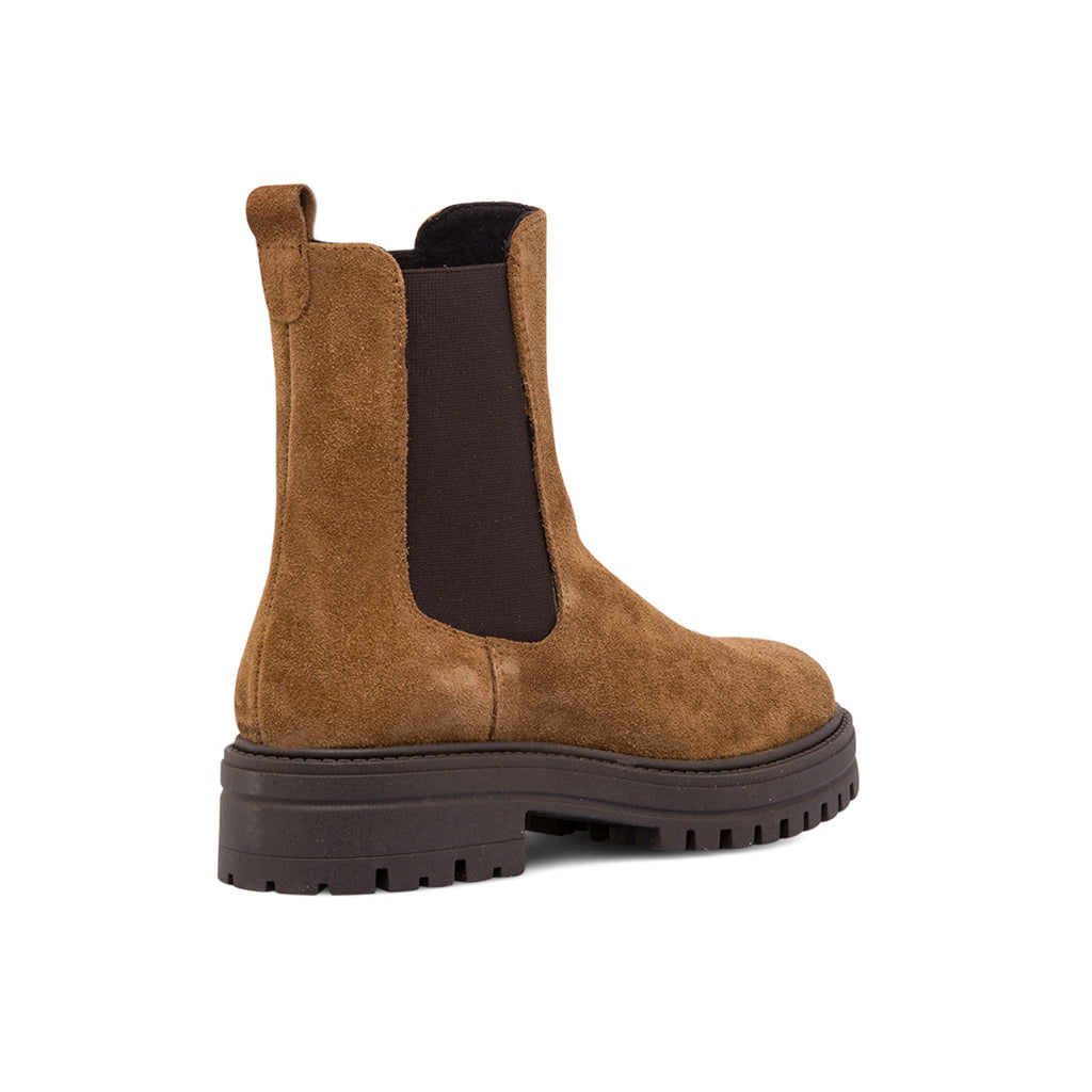 Scarponcini da donna in pelle scamosciata marroni Primopiano