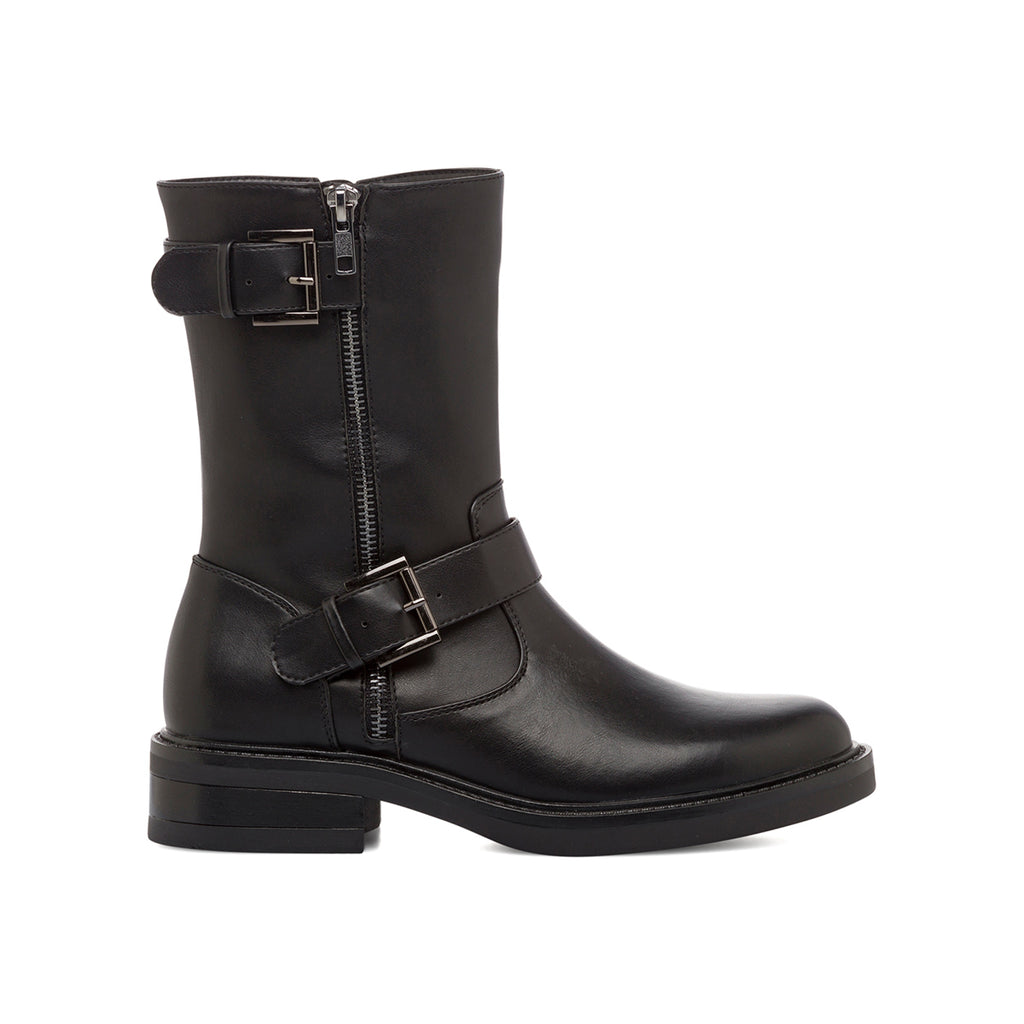 Stivaletti biker da donna neri con doppia fibbia Swish Jeans
