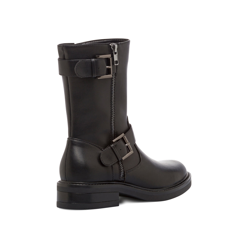 Stivaletti biker da donna neri con doppia fibbia Swish Jeans