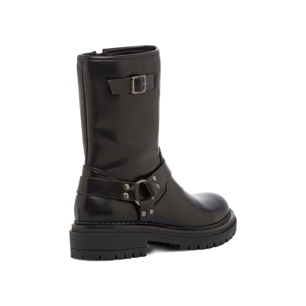 Stivaletti biker da donna neri con fibbia Swish Jeans