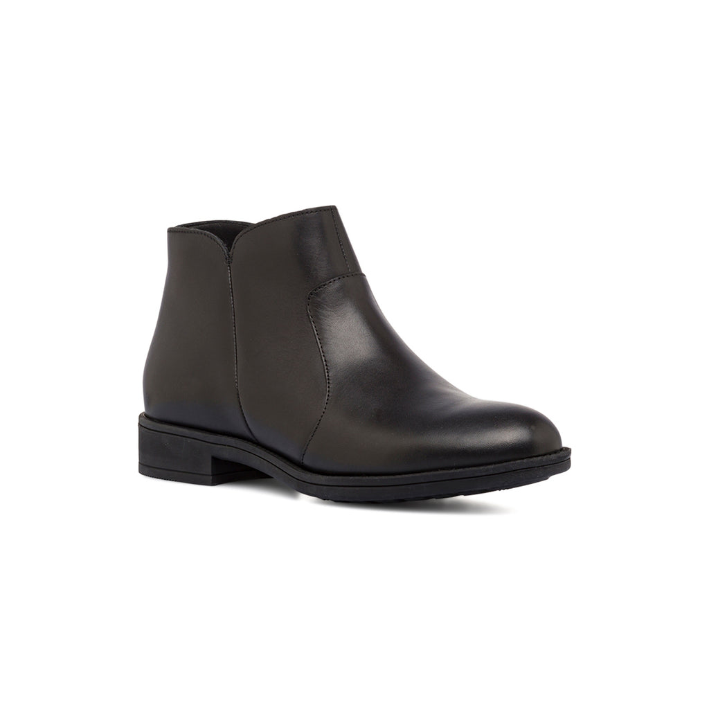 Stivaletti neri da donna traspiranti in pelle Geox