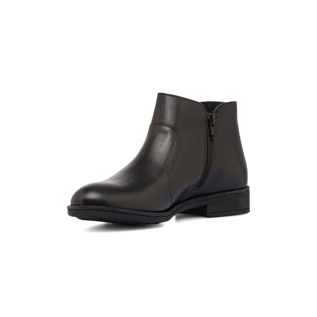Stivaletti neri da donna traspiranti in pelle Geox