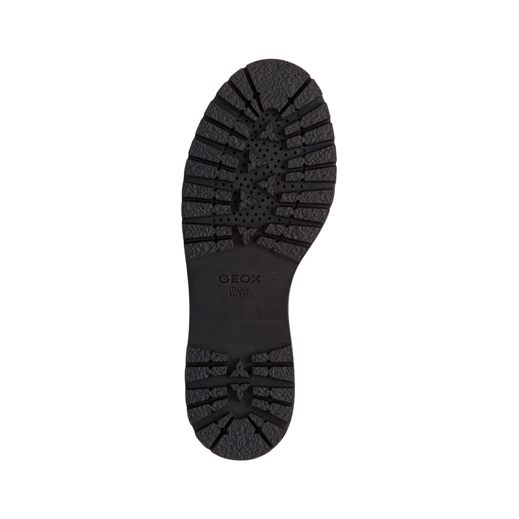 Stivaletti neri da donna traspiranti in pelle con fibbia Geox