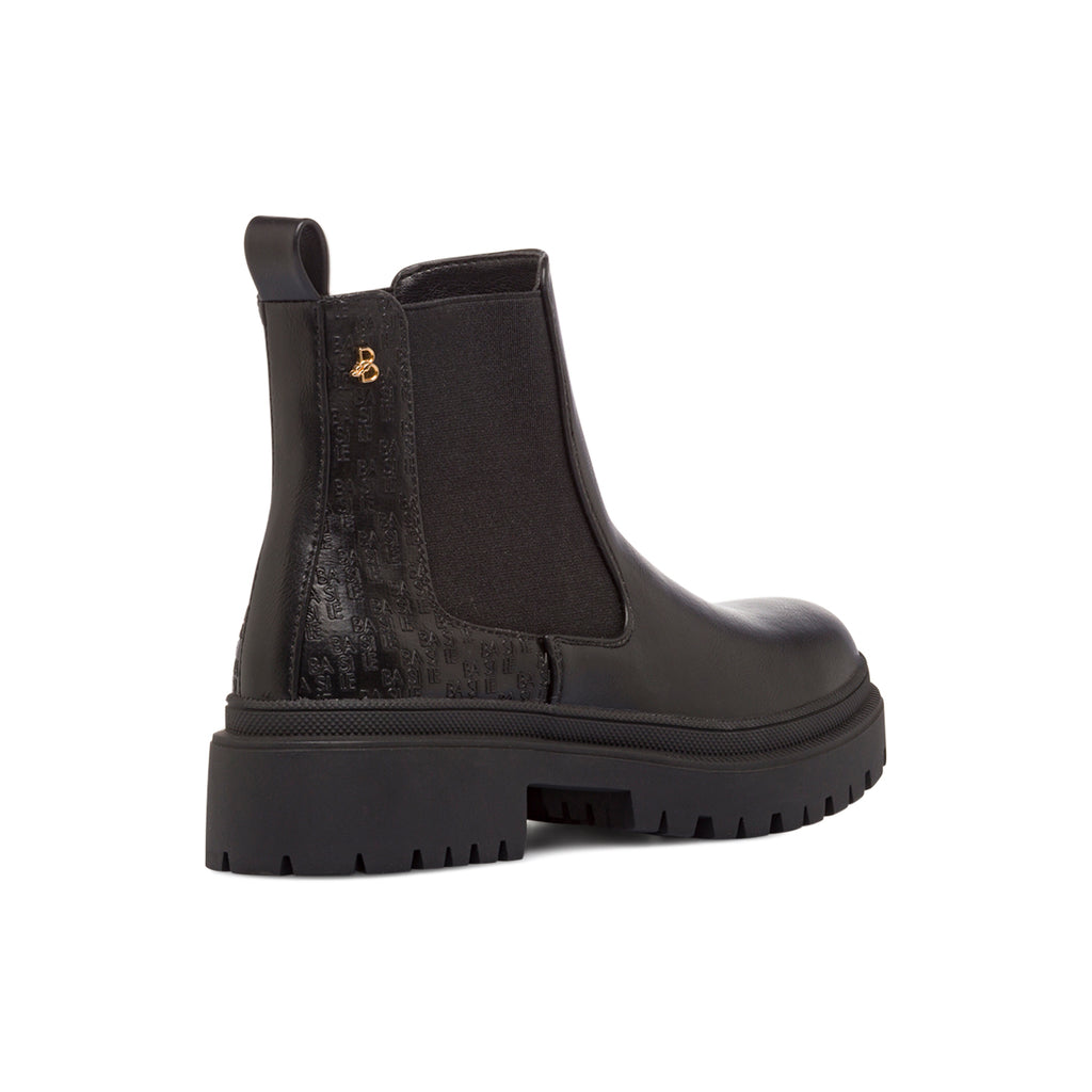 Stivaletti neri da Donna con fascia elastica e logo Basile