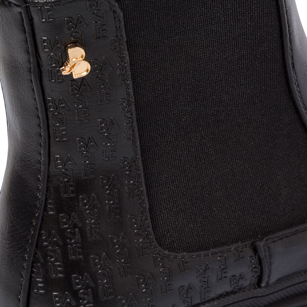 Stivaletti neri da Donna con fascia elastica e logo Basile