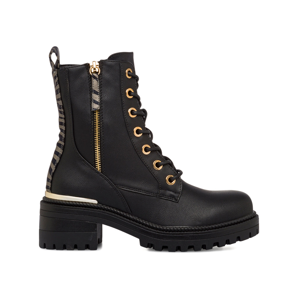 Anfibi neri da donna con suola chunky e zip Lora Ferres