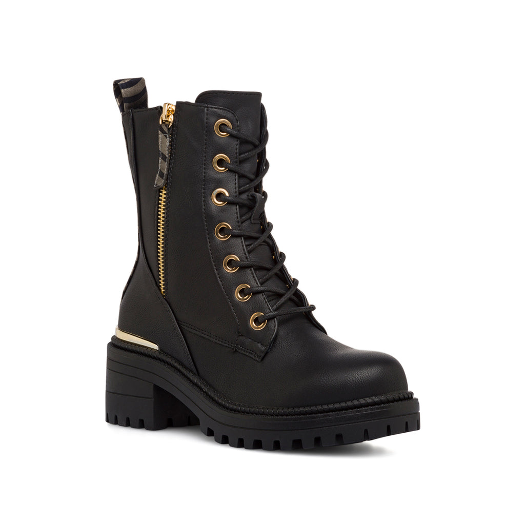 Anfibi neri da donna con suola chunky e zip Lora Ferres
