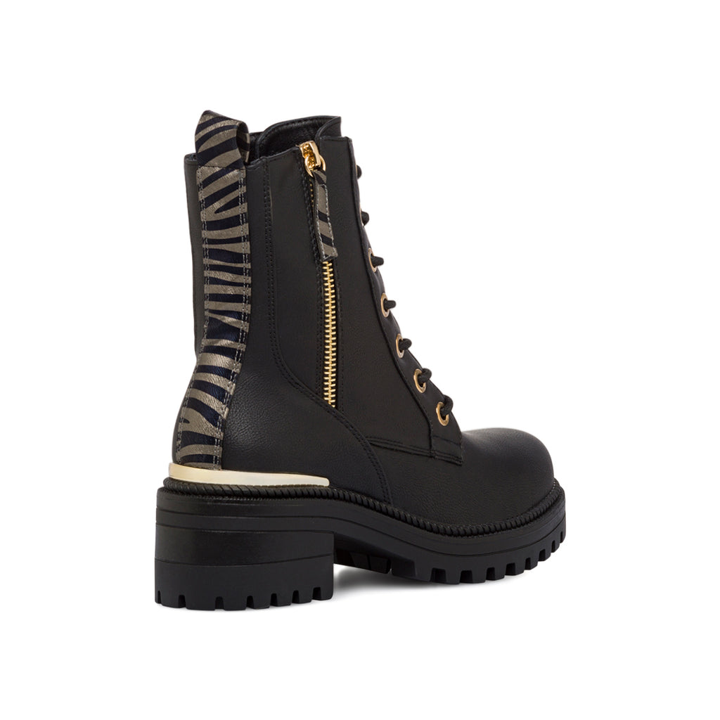 Anfibi neri da donna con suola chunky e zip Lora Ferres