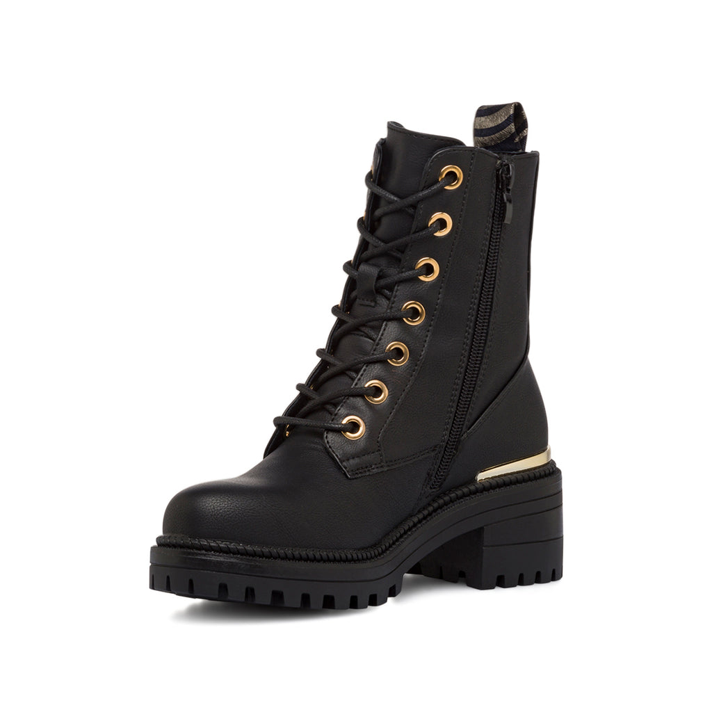 Anfibi neri da donna con suola chunky e zip Lora Ferres