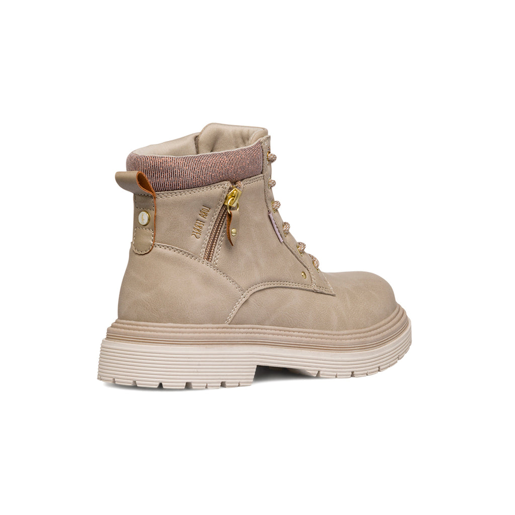 Anfibi beige da Donna con zip laterale Lora Ferres