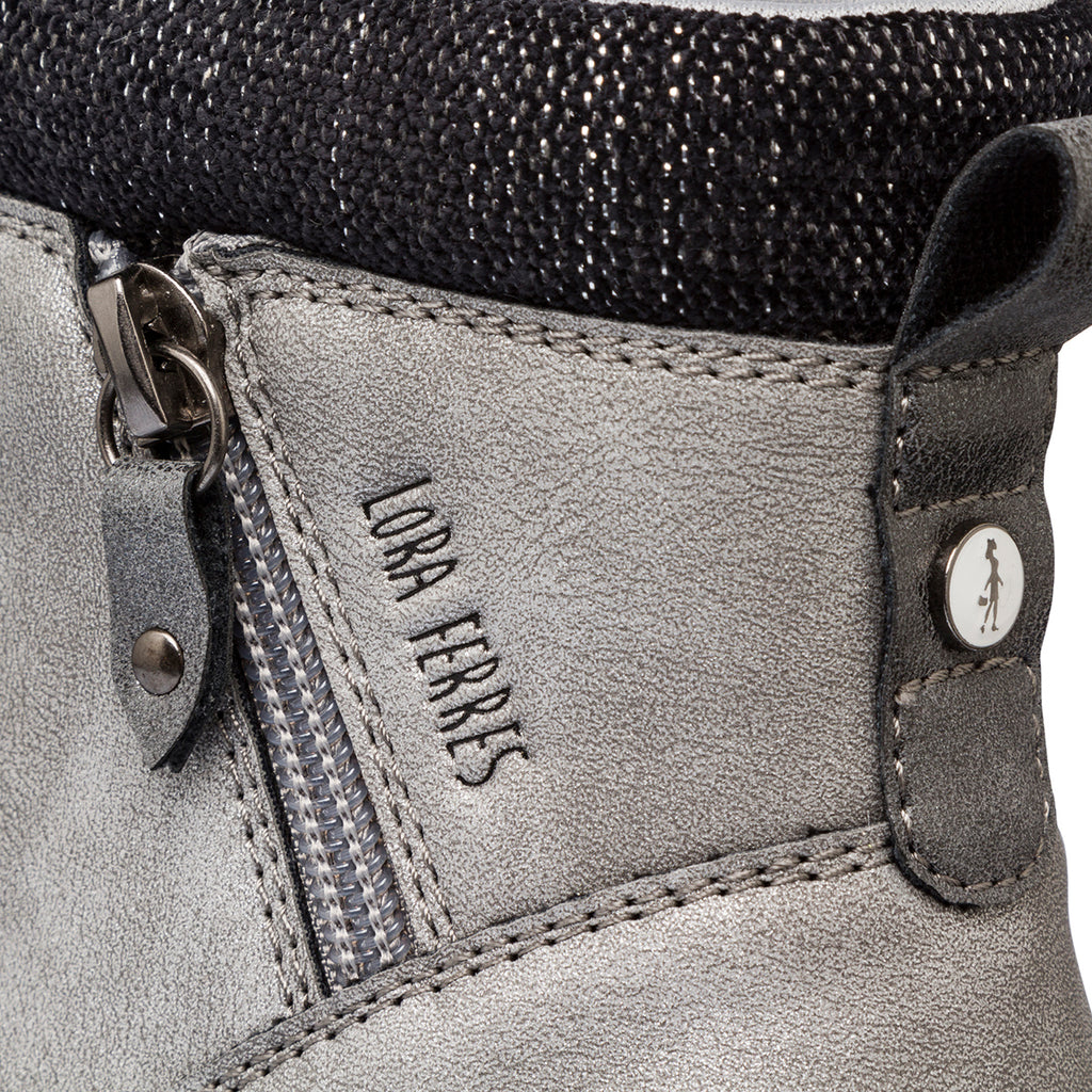 Anfibi grigi effetto vintagevda Donna con zip laterale Lora Ferres