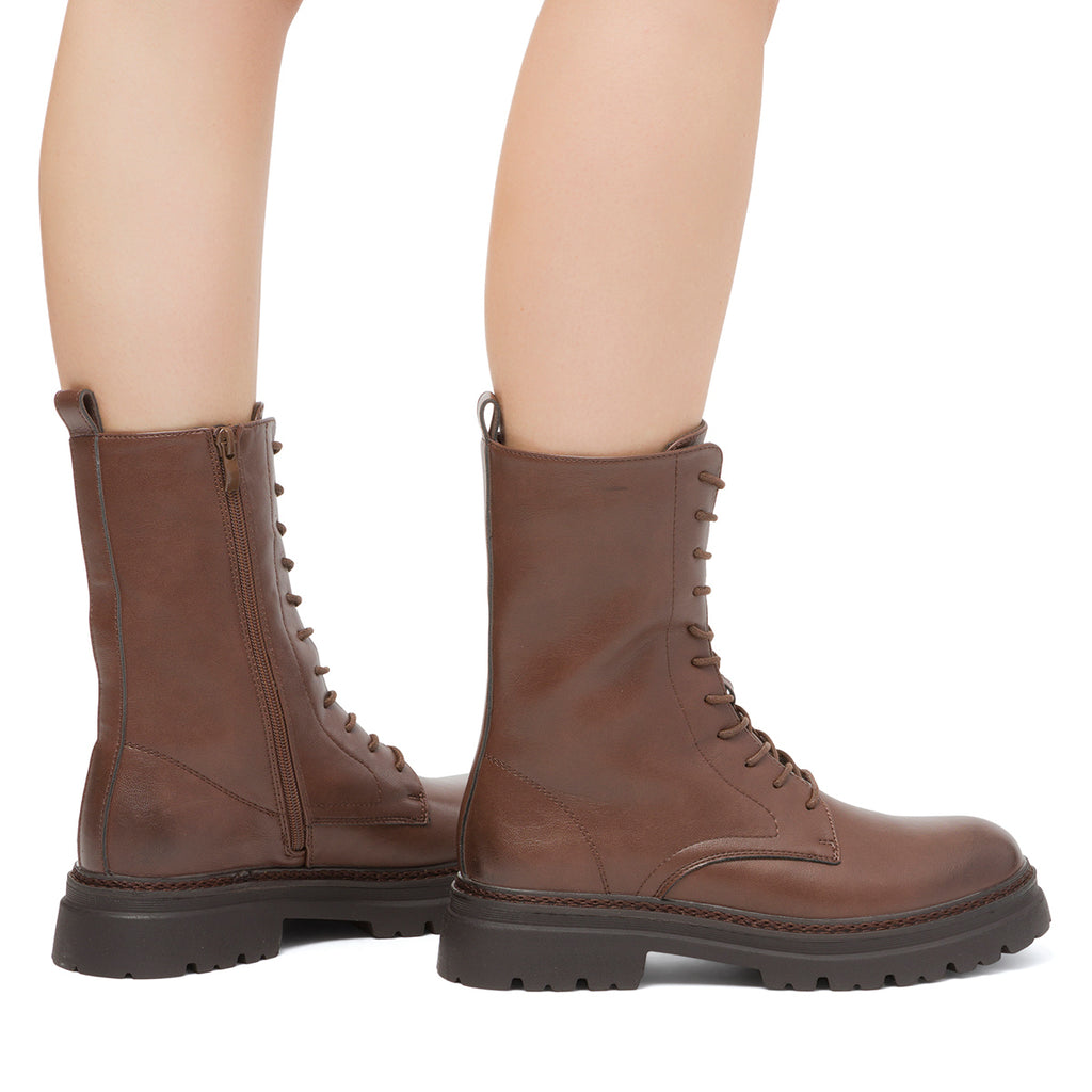 Anfibi marroni da donna con zip Swish Jeans