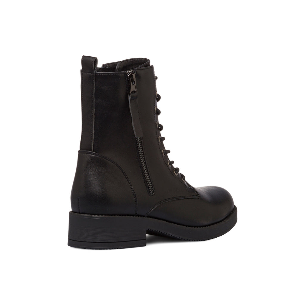 Anfibi neri da donna con zip Lora Ferres