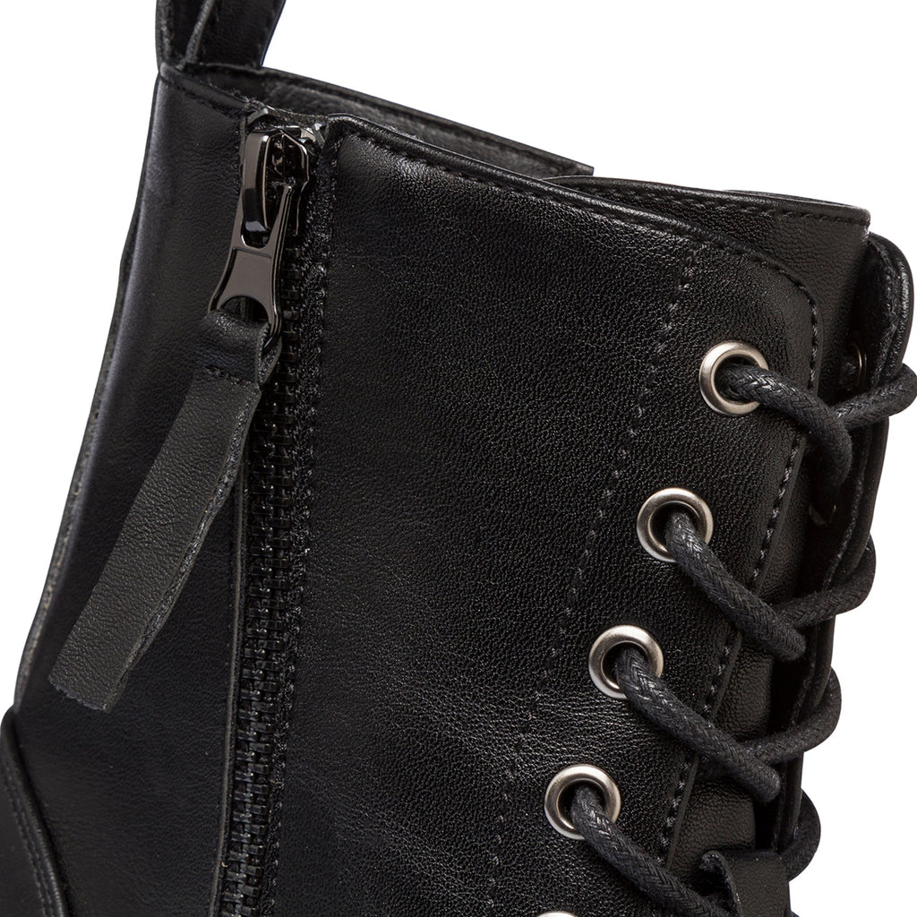 Anfibi neri da donna con zip Lora Ferres