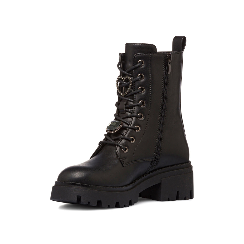 Anfibi neri da donna con dettaglio strass Lora Ferres