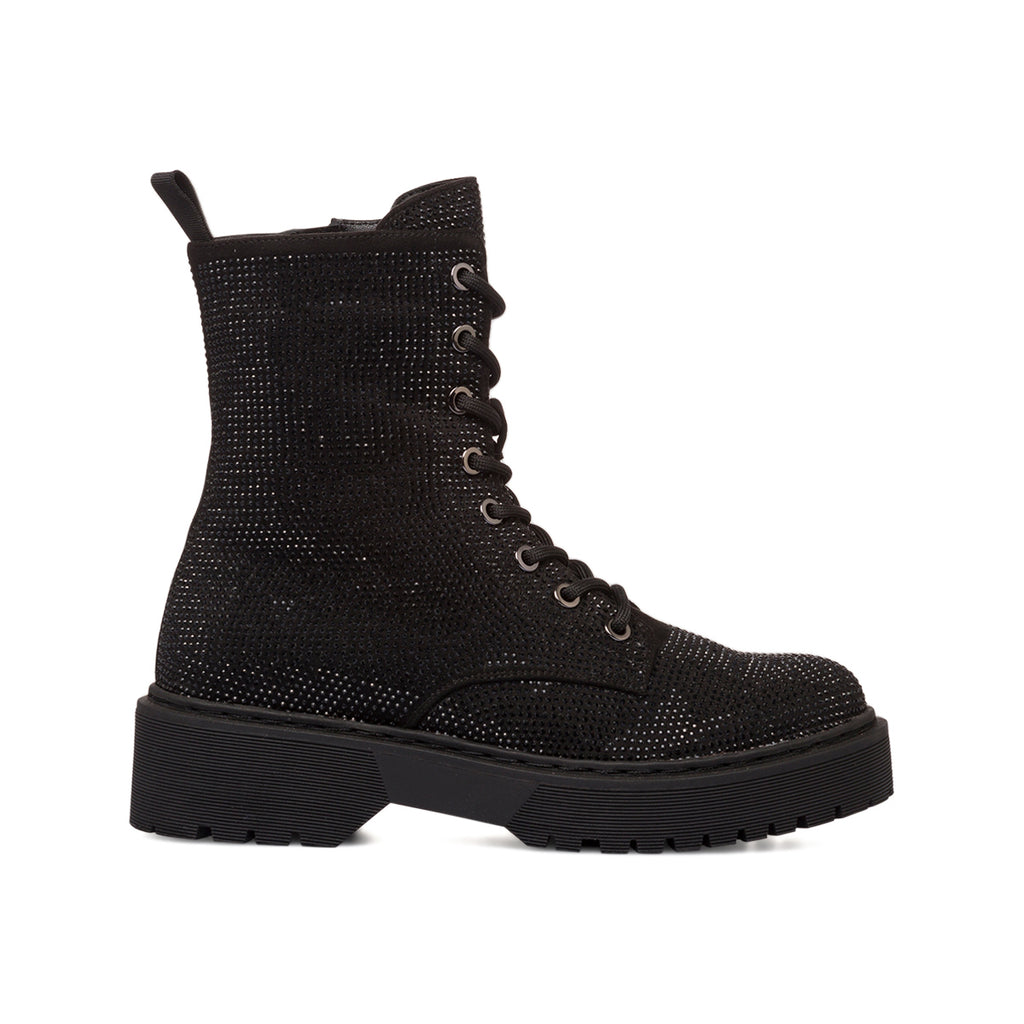 Anfibi da donna neri con strass Lora Ferres