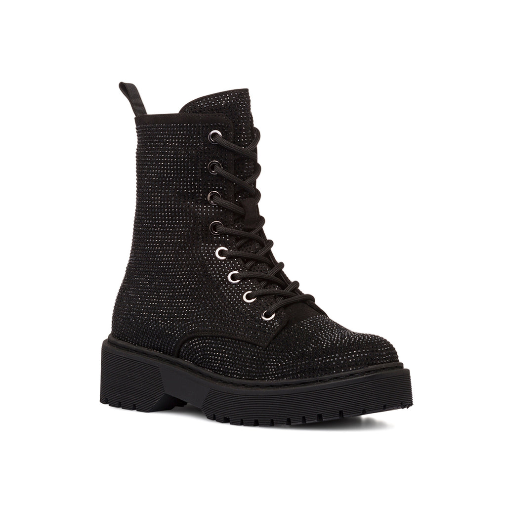 Anfibi da donna neri con strass Lora Ferres