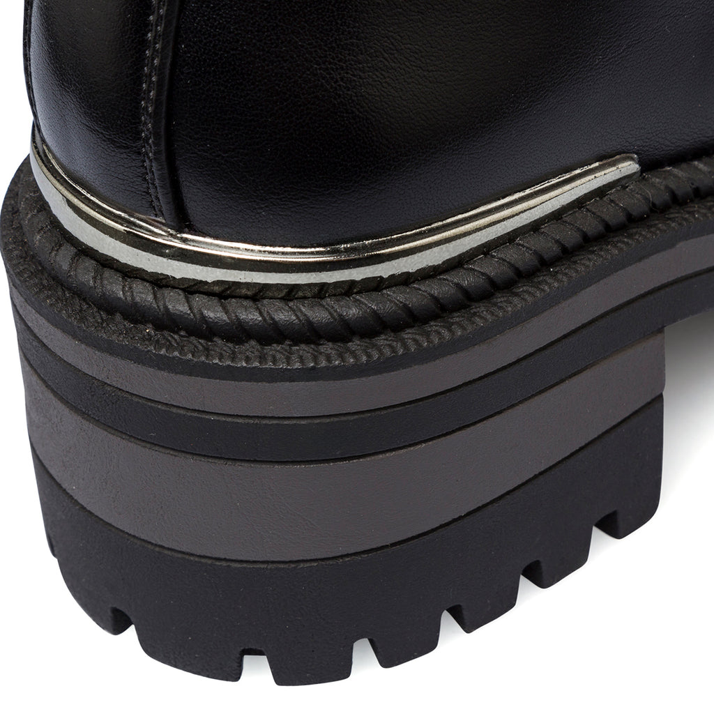 Anfibi neri da Donna con inserti metallici Lora Ferres