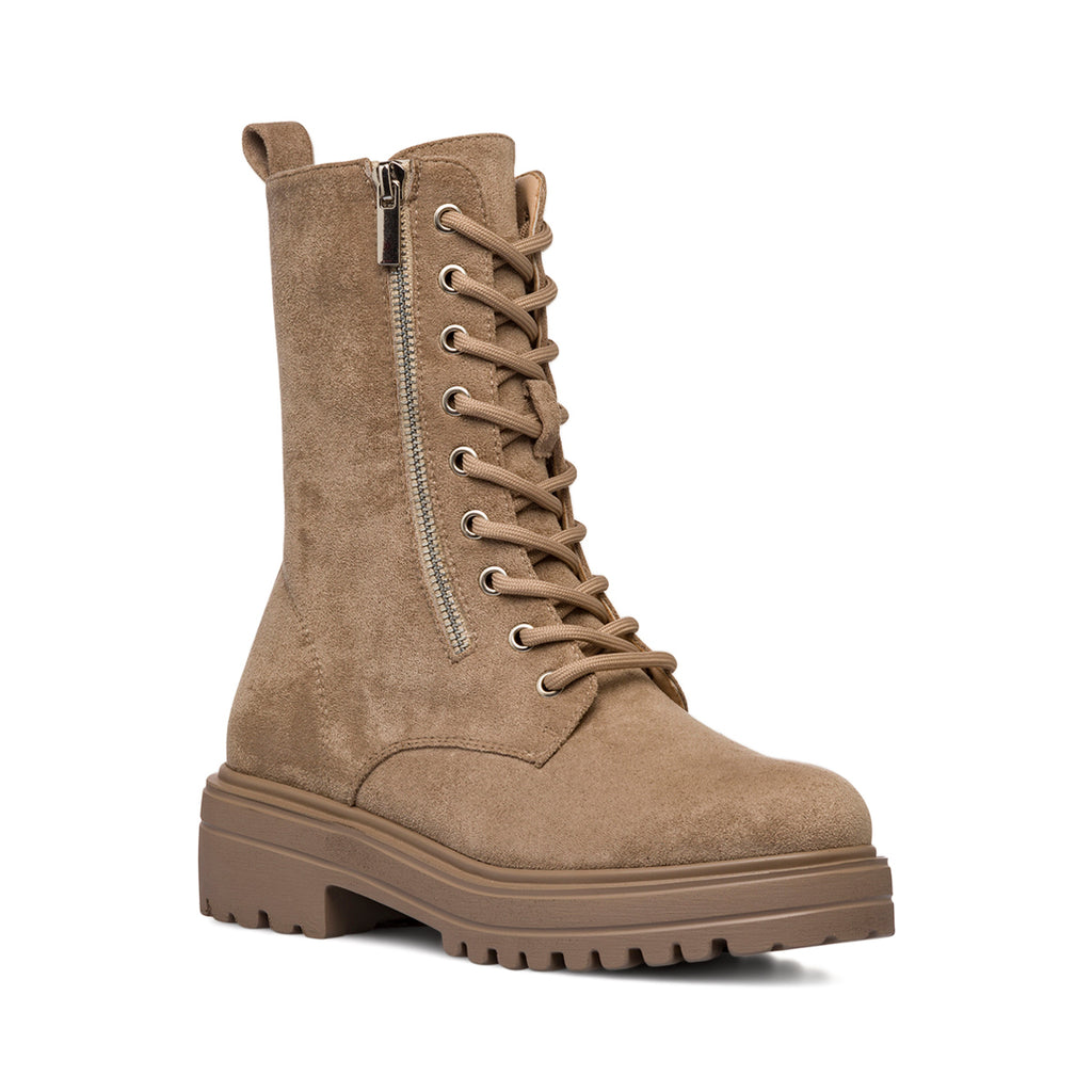 Anfibi taupe da donna effetto scamosciato Lora Ferres