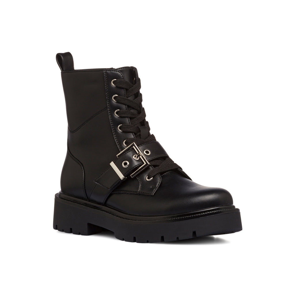 Anfibi neri da donna con zip e cinturino Swish Jeans
