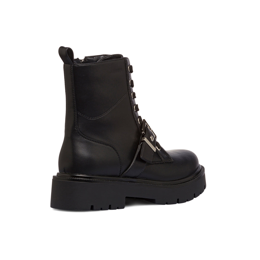 Anfibi neri da donna con zip e cinturino Swish Jeans