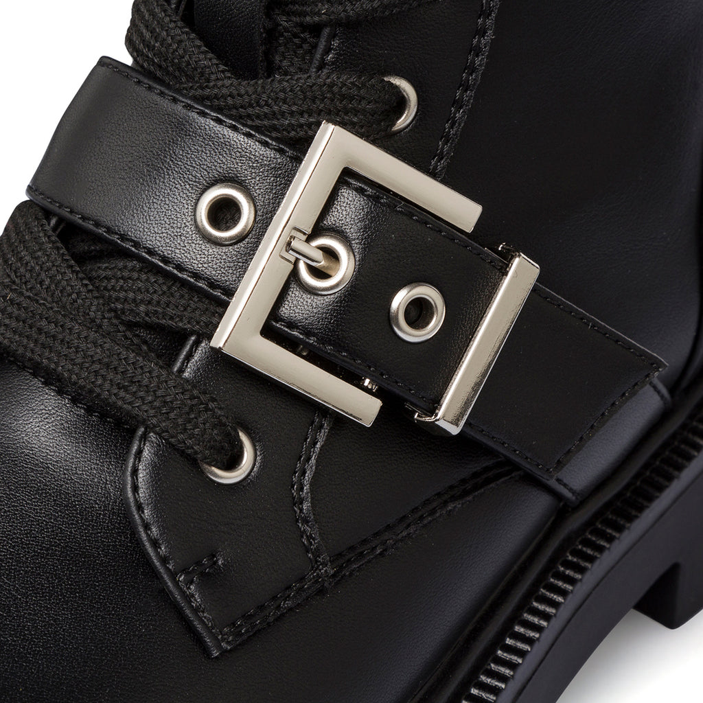 Anfibi neri da donna con zip e cinturino Swish Jeans