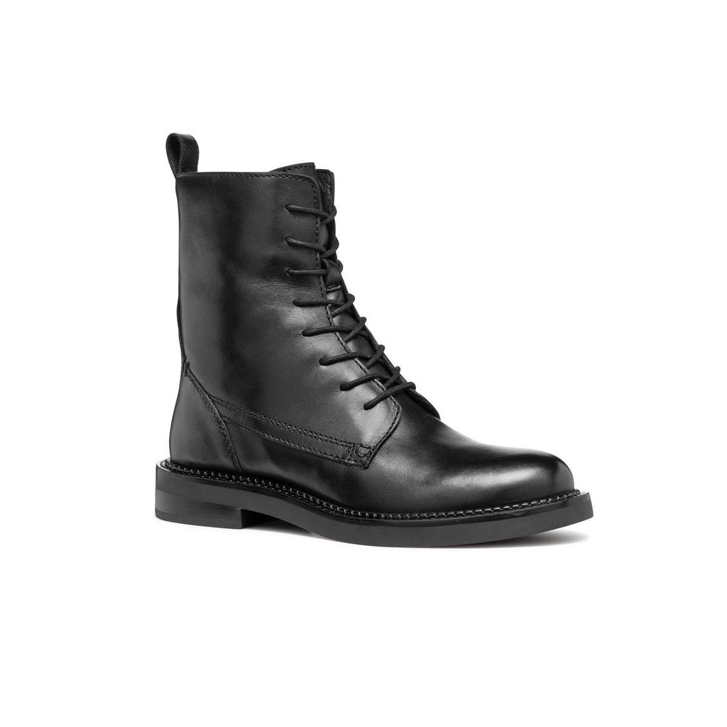 Anfibi da donna neri in Pelle con suola traspirante Geox