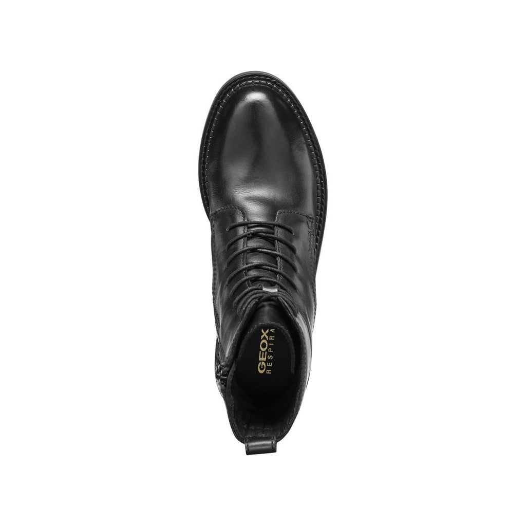 Anfibi da donna neri in Pelle con suola traspirante Geox