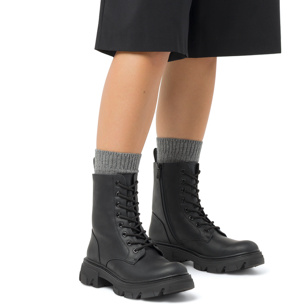 Anfibi neri da Donna con zip laterale Lora Ferres