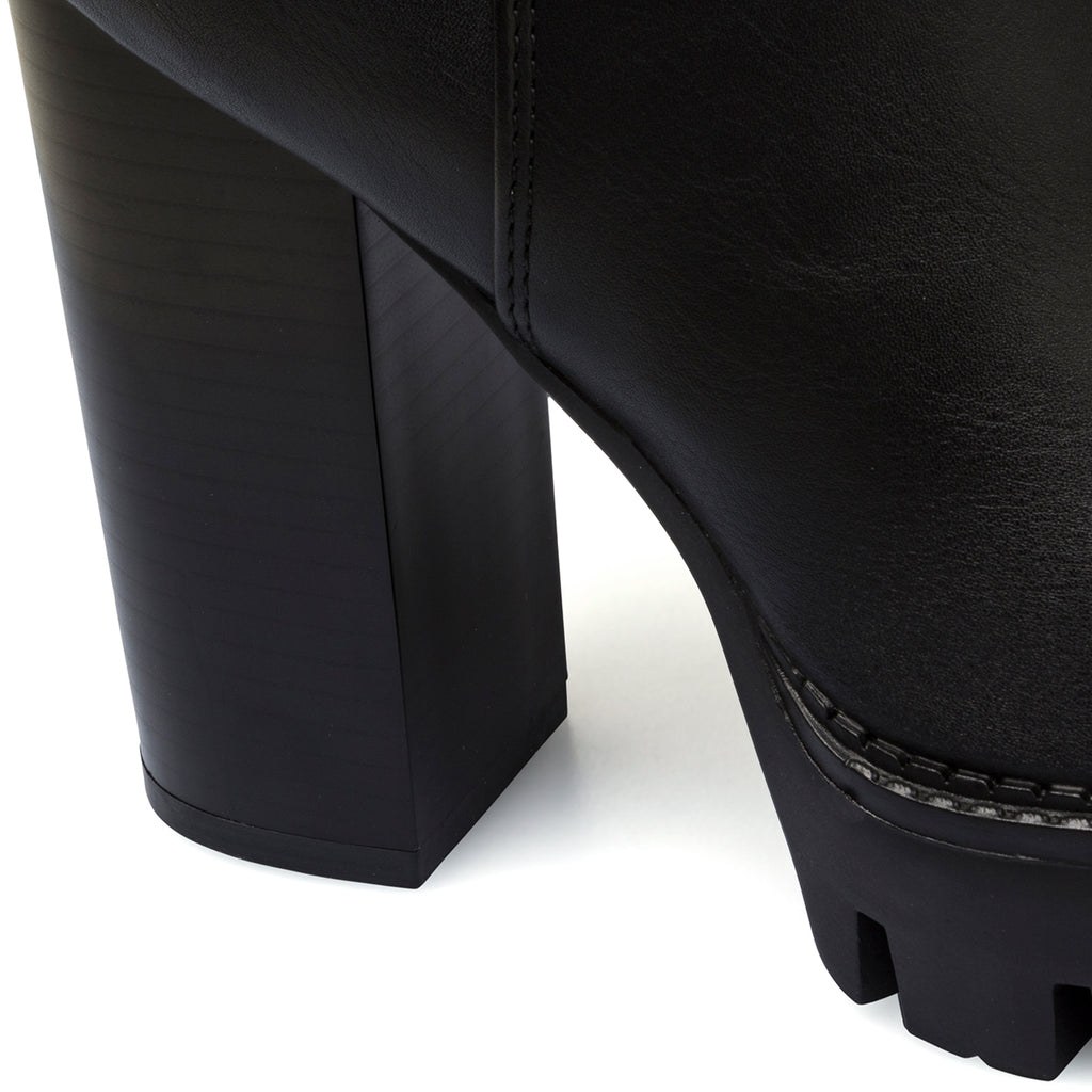 Stivaletti chunky neri da donna con tacco 12 cm Lora Ferres
