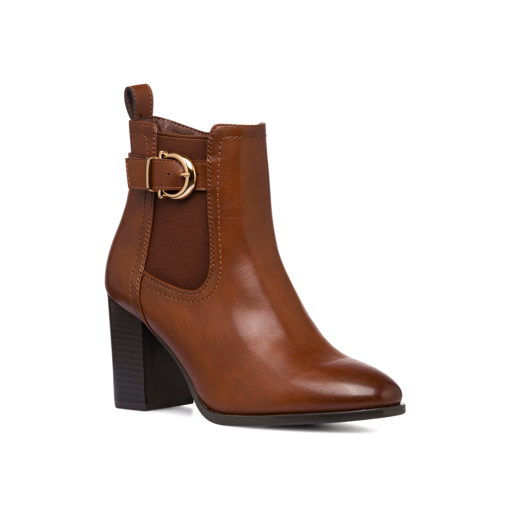 Stivaletti marroni da Donna con fibbia e tacco 8 cm Lora Ferres