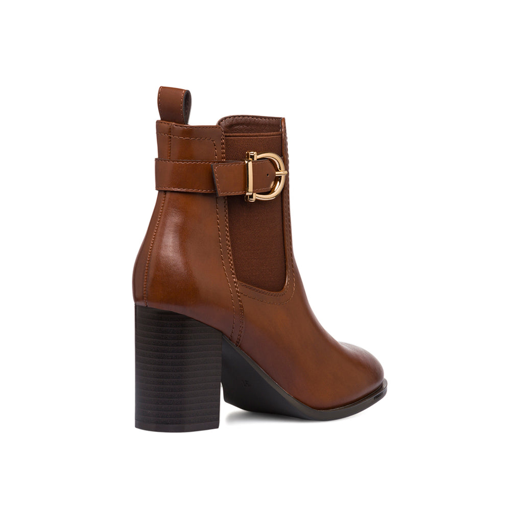 Stivaletti marroni da Donna con fibbia e tacco 8 cm Lora Ferres