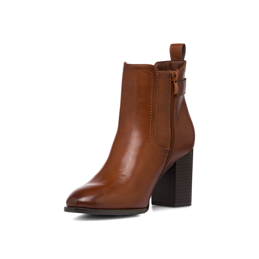 Stivaletti marroni da Donna con fibbia e tacco 8 cm Lora Ferres