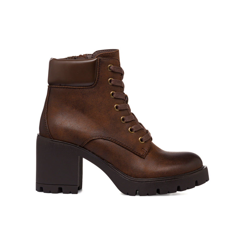 Stivaletti con tacco 8 cm marroni da donna Lora Ferres