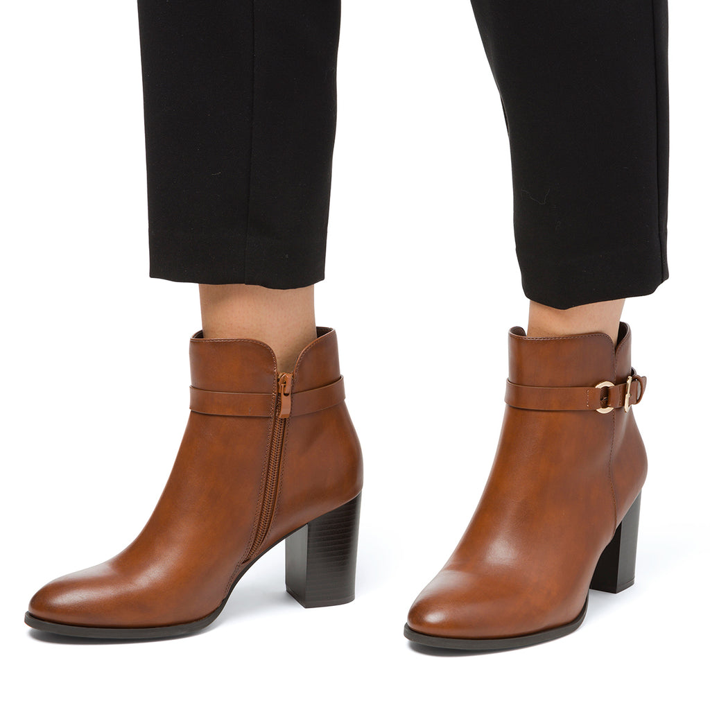 Stivaletti con tacco 8 cm da donna marroni Lora Ferres