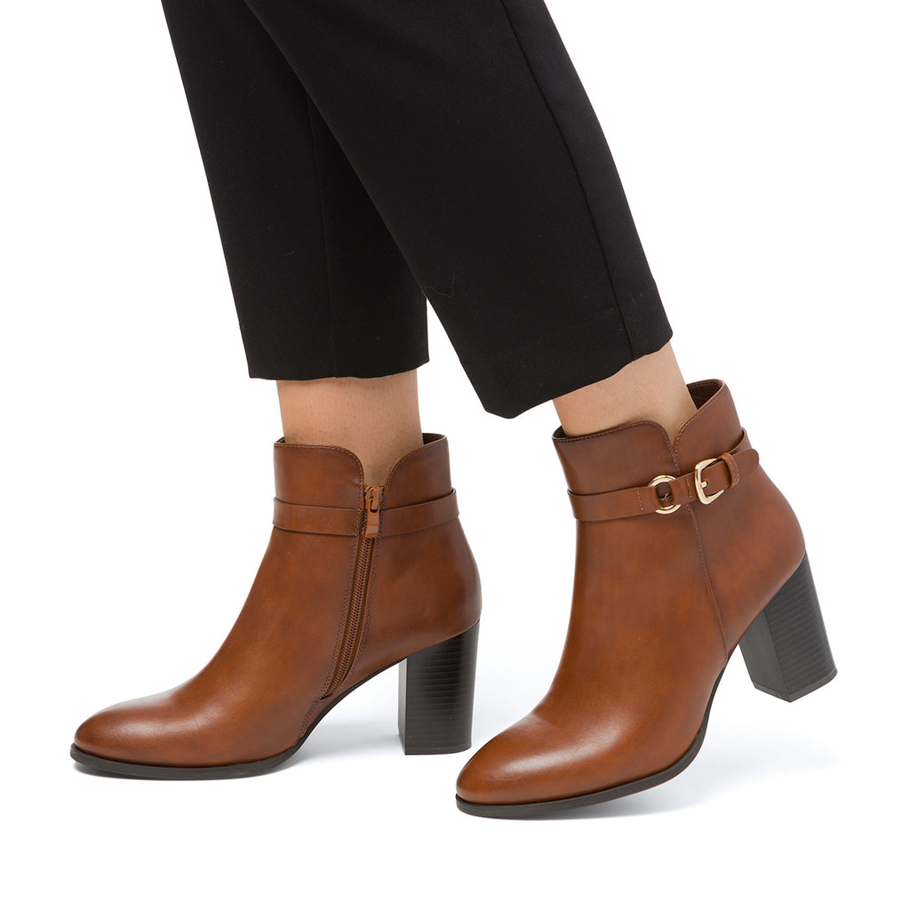Stivaletti con tacco 8 cm da donna marroni Lora Ferres