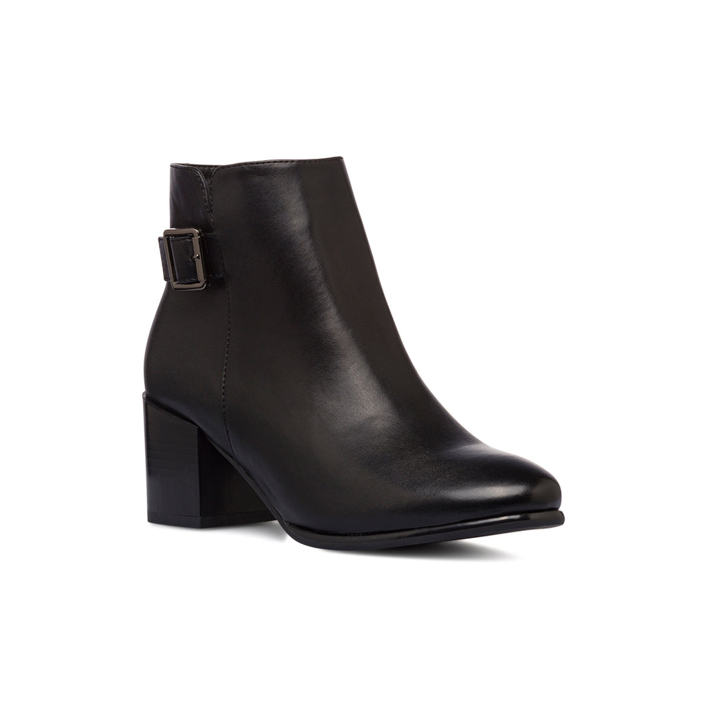 Stivaletti neri con fibbia e tacco 6 cm da Donna Lora Ferres
