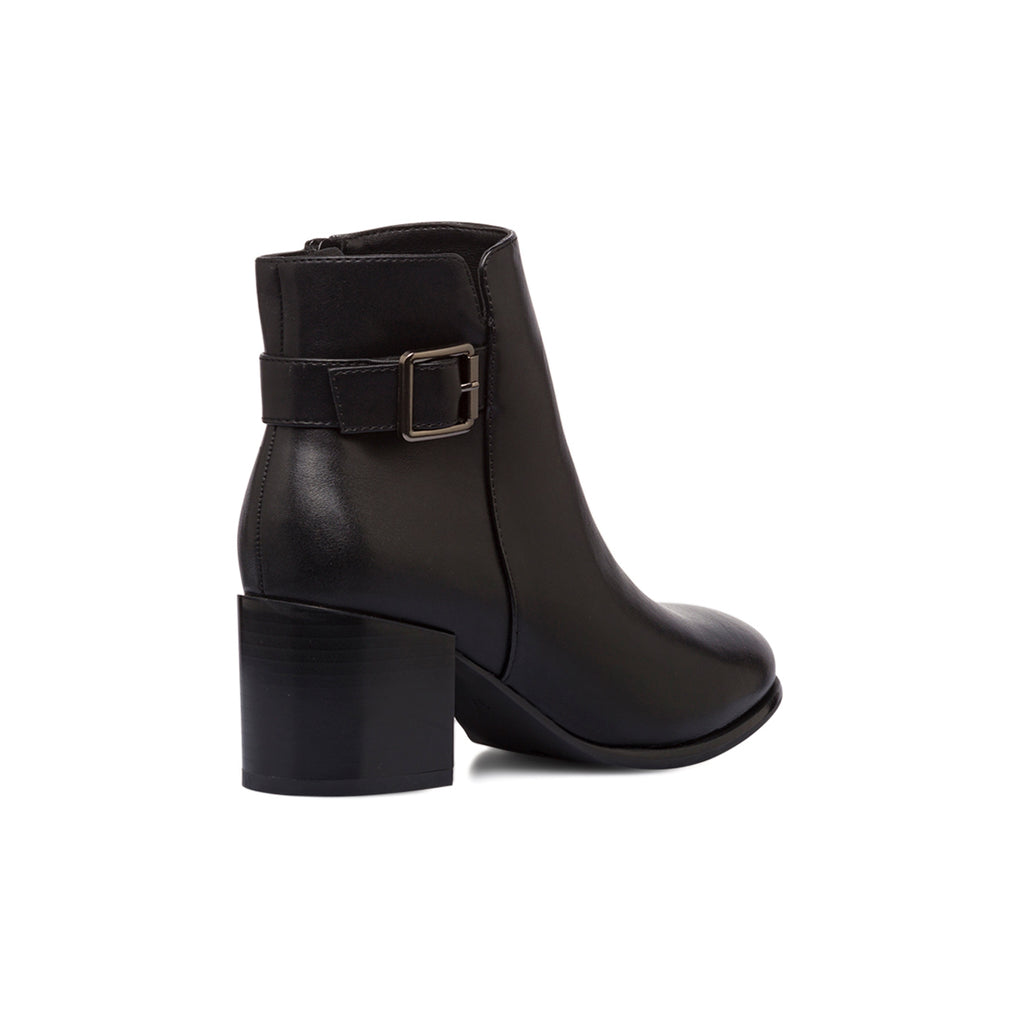 Stivaletti neri con fibbia e tacco 6 cm da Donna Lora Ferres