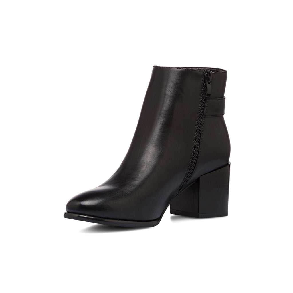 Stivaletti neri con fibbia e tacco 6 cm da Donna Lora Ferres