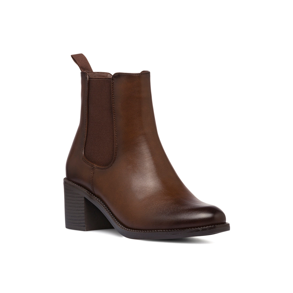 Stivaletti marroni da donna con tacco 6 cm e fibbie Lora Ferres