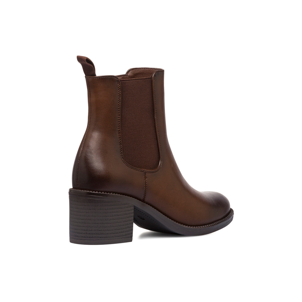Stivaletti marroni da donna con tacco 6 cm e fibbie Lora Ferres