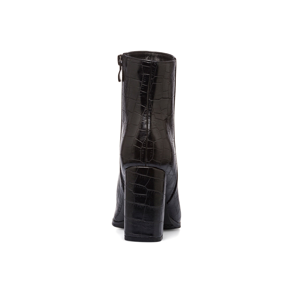 Stivaletti eleganti con tacco 9 cm neri effetto coccodrillo da donna Lora Ferres