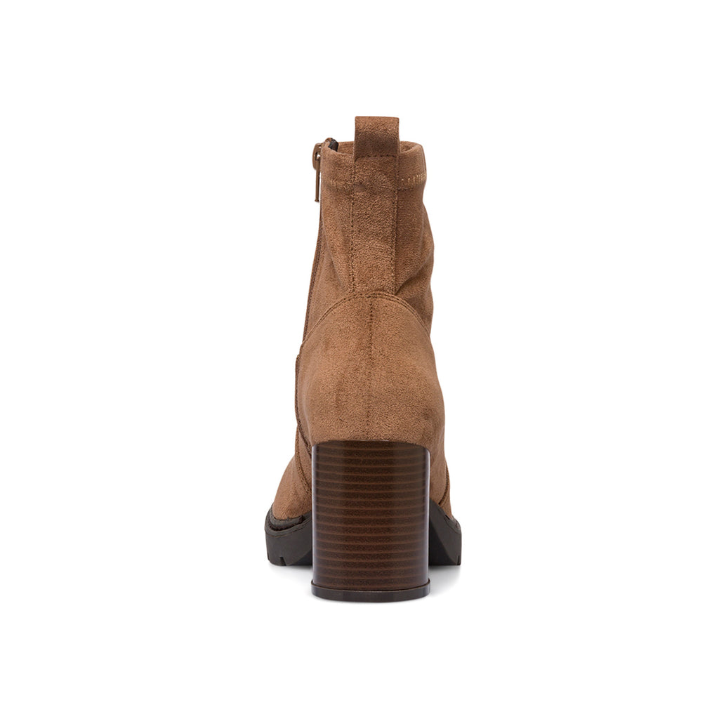 Stivaletti con tacco 7,5 cm taupe effetto scamosciato da donna Lora Ferres